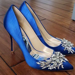 Badgley Mischka Marcela Pointy Toe Pump in Sapphire